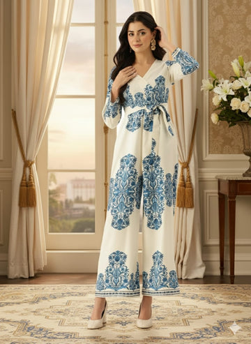 Sleek Italia Ethnic Motifs Printed Basic Jumpsuit