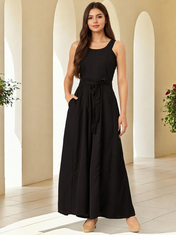 Sleek Italia Abstract Printed Basic Jumpsuit
