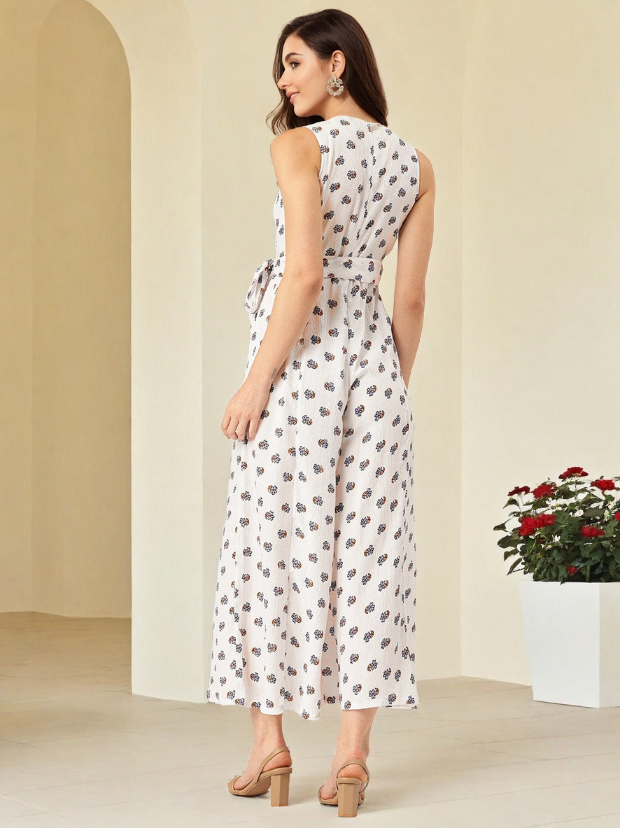 Abstract Printed Basic Jumpsuit
